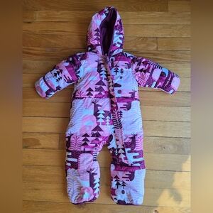 Columbia Pink Graphic Bunting Snowsuit 12-18 Months